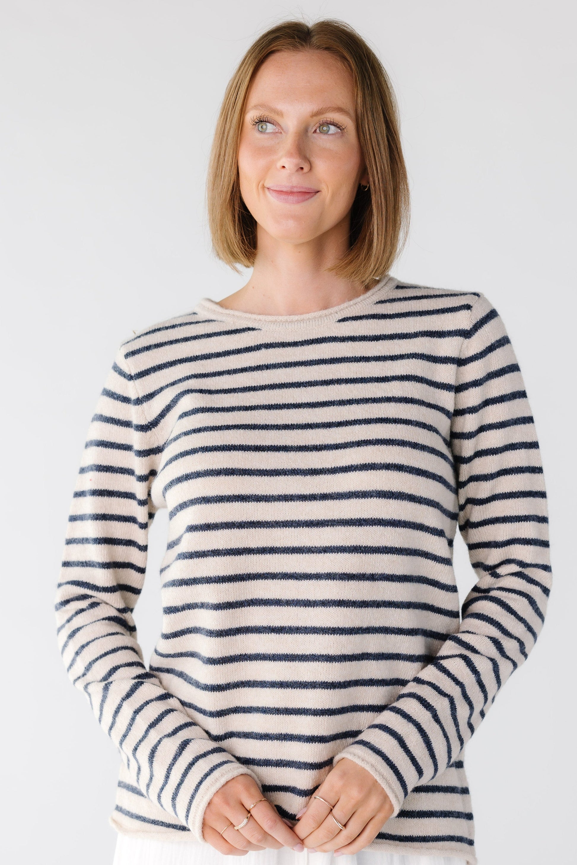 Josie Striped Pullover Sweater WOMEN'S SWEATERS staccato Navy S 