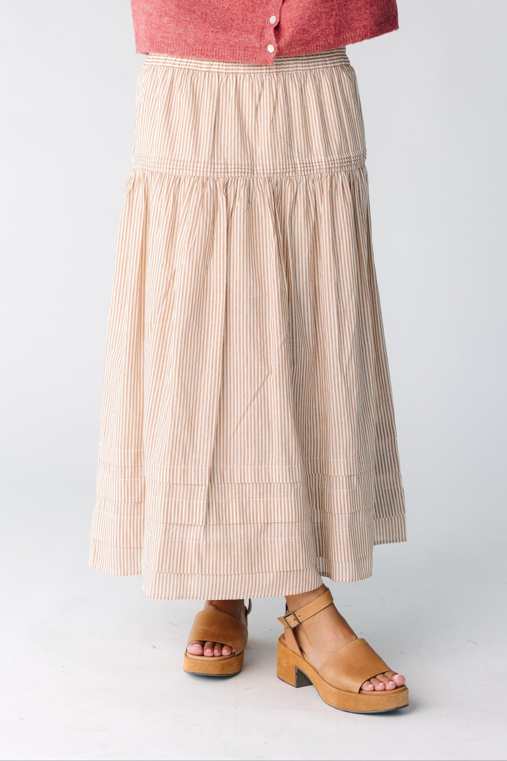 Stripes Pleated Skirt WOMEN'S SKIRTS Things Between 