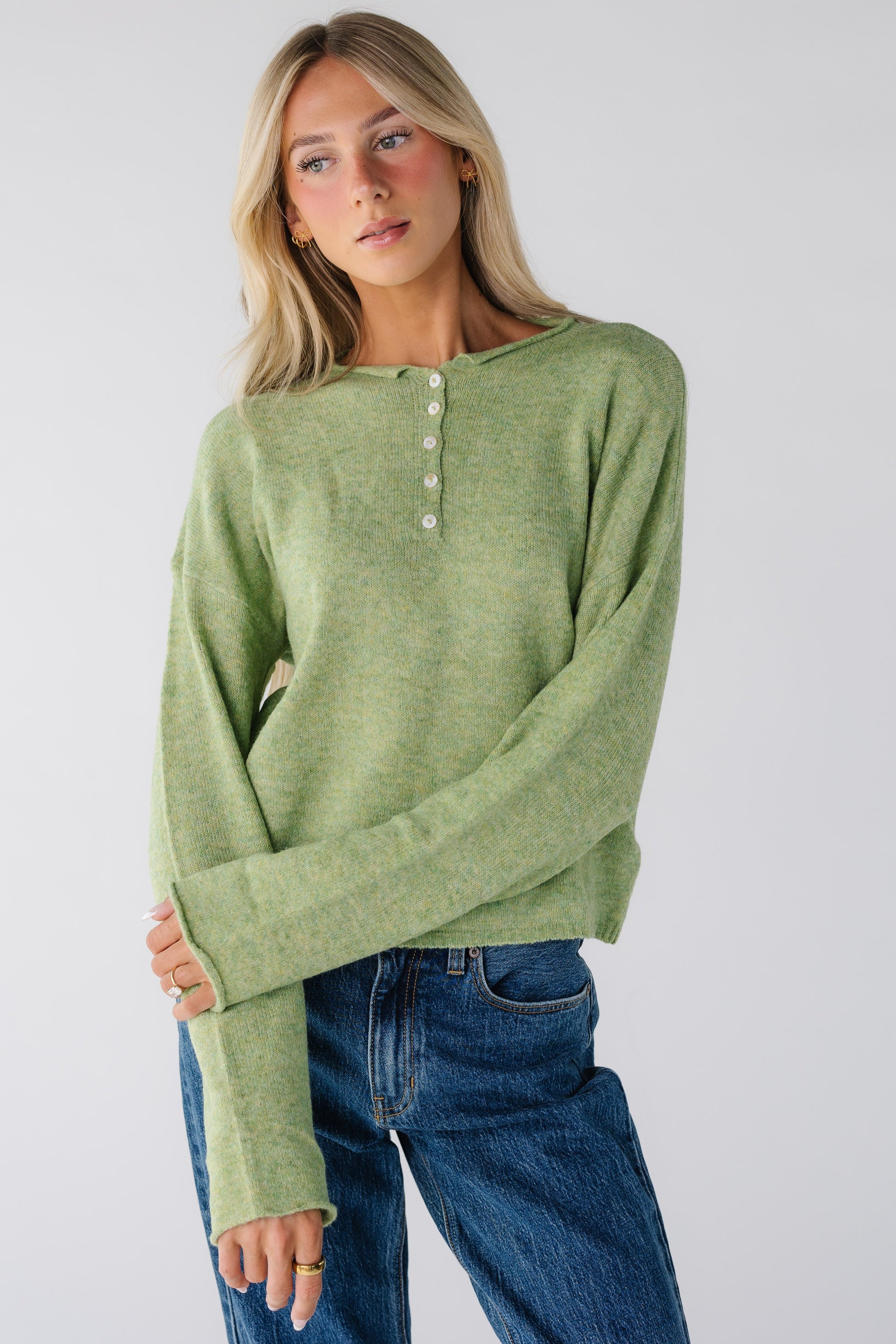 Gracie Henley Pullover Sweater for women in light green