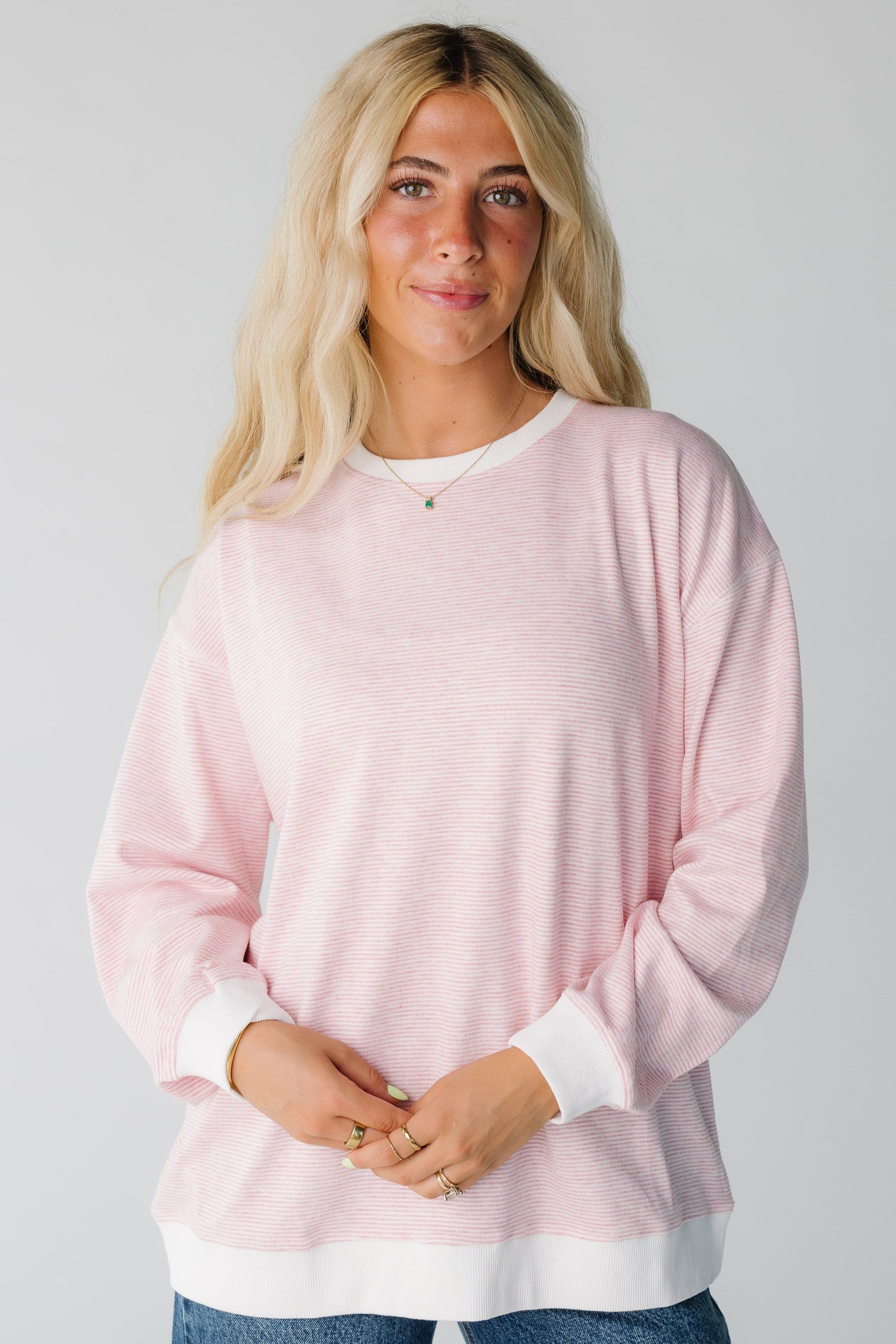 Soft Touch Striped Knit Pullover for women 