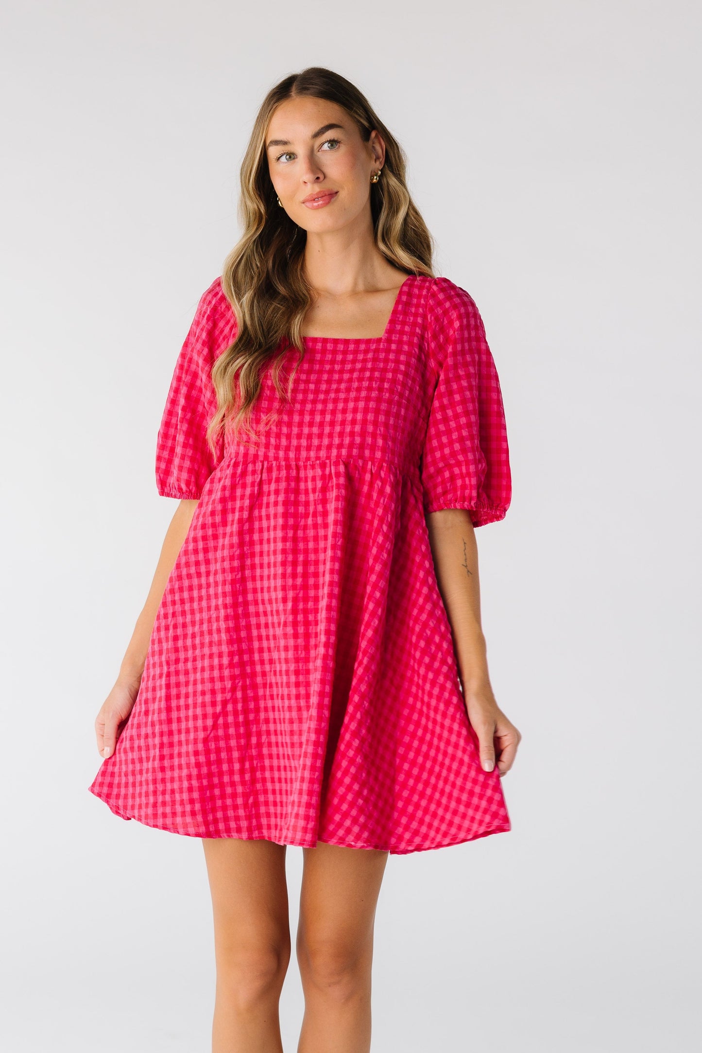 Brass & Roe Kate Gingham Knee Dress WOMEN'S DRESS brass & roe 
