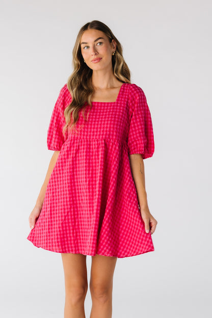 Brass & Roe Kate Gingham Knee Dress WOMEN'S DRESS brass & roe 