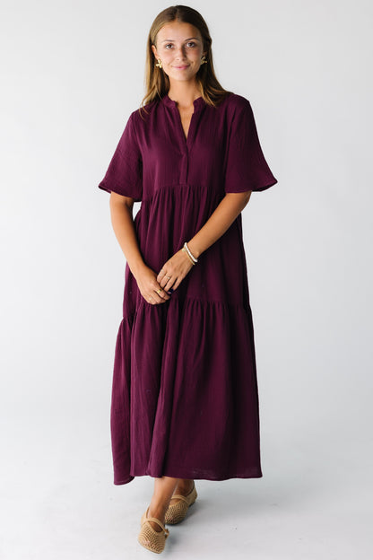 Modest women and teens midi dress with short sleeves