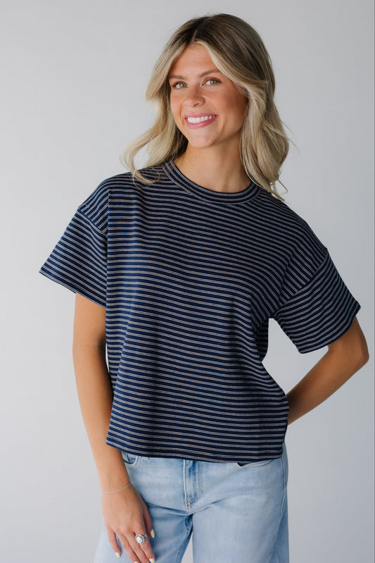 Koko Striped Tee Shirt in navy