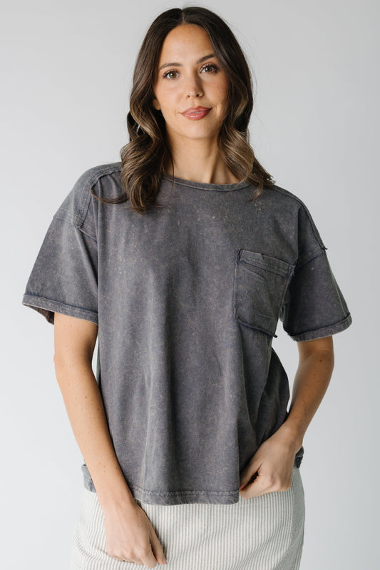 Fast Pace Soft Pocket Tee in Charcoal