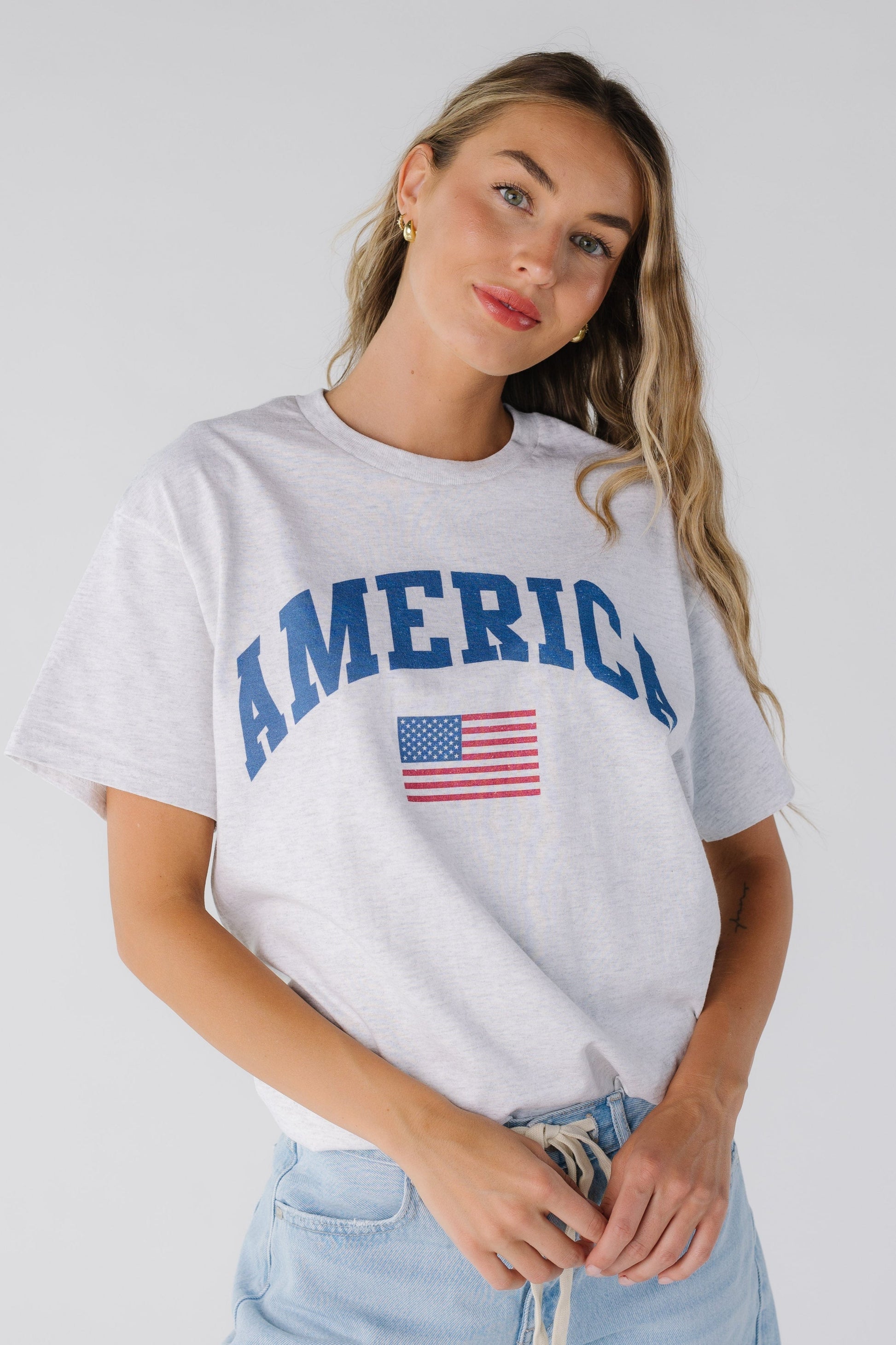 Light grey America graphic tee