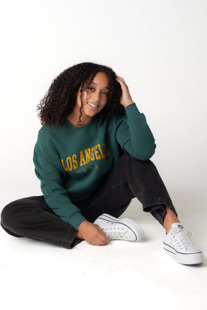 Long sleeve green graphic sweatshirt