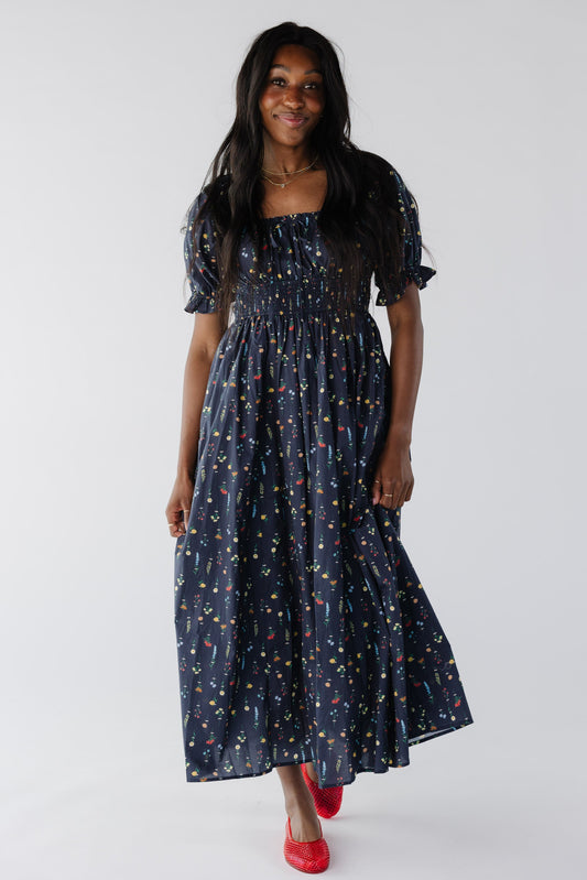 Callister Floral Maxi in midnight navy