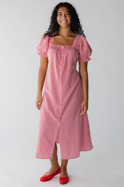 Margo Gingham Puff Sleeve Maxi Dress WOMEN'S DRESS Things Between 