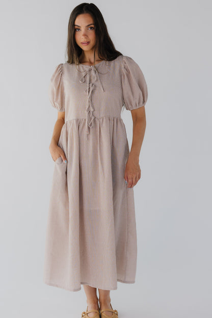 Florence Gingham Dress midi dress in brown