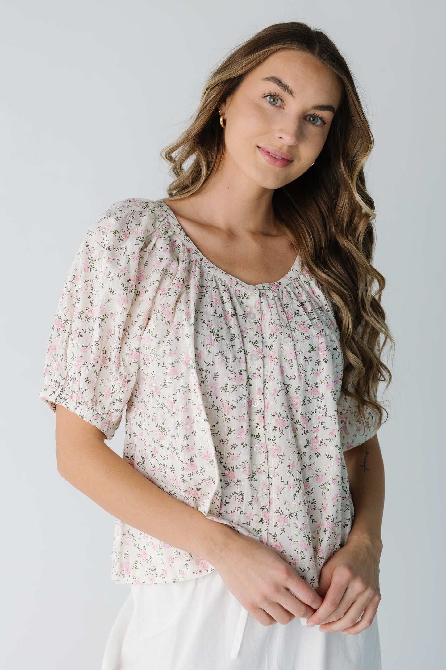 Flowy floral print top
