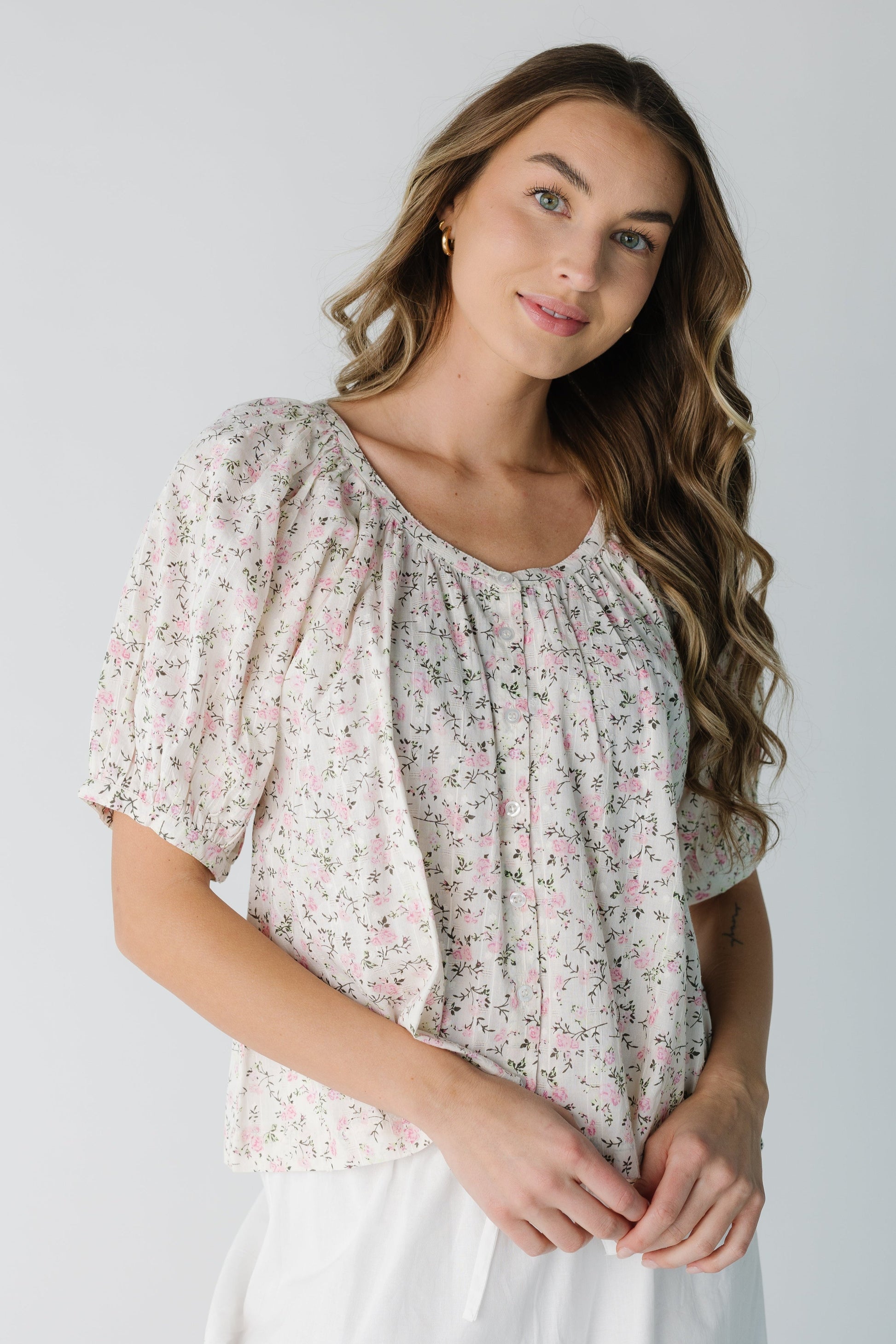 Flowy floral print top