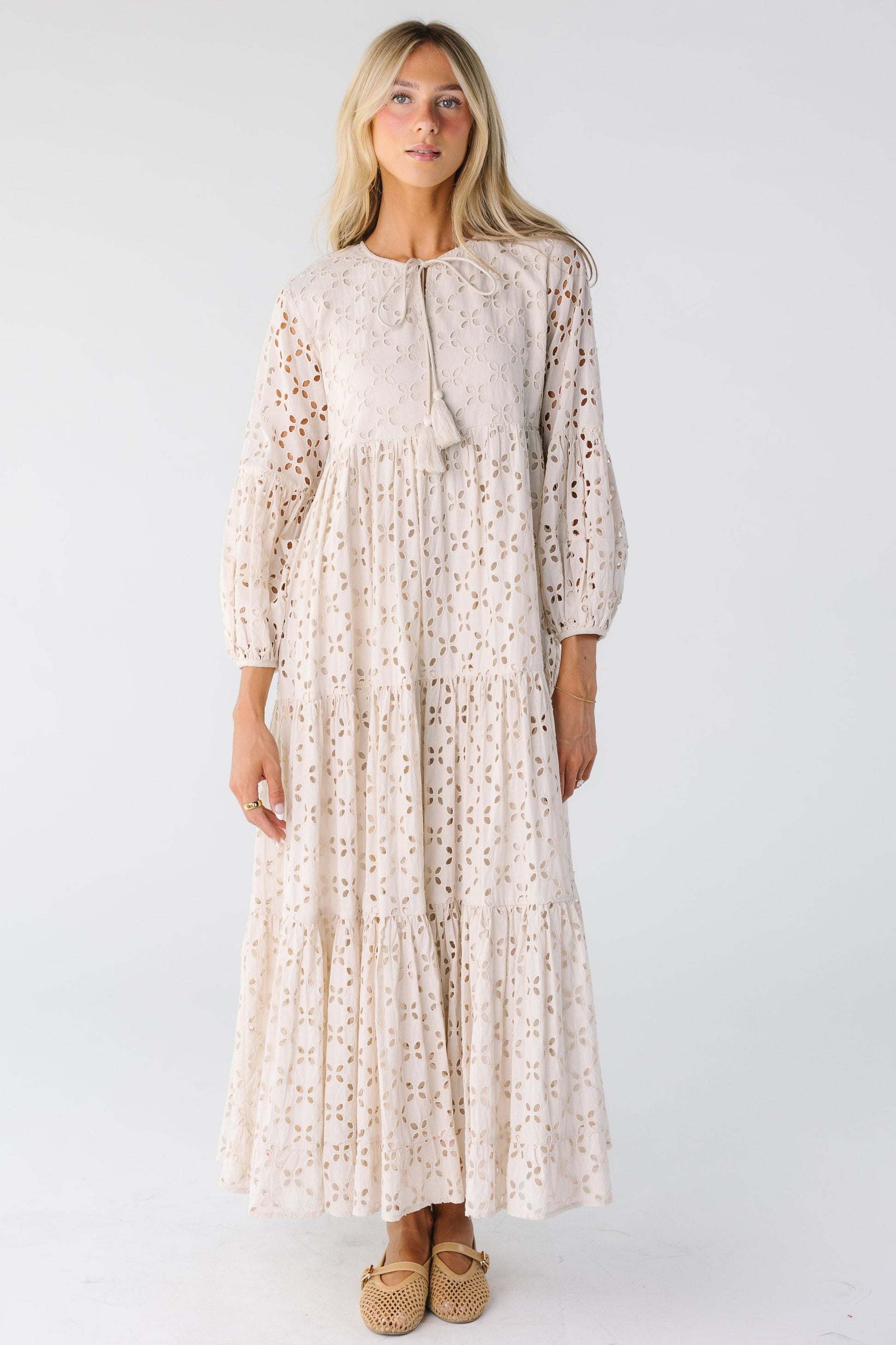 Women Citrus Citrus-Nila Eyelet Dress Eggshell / L