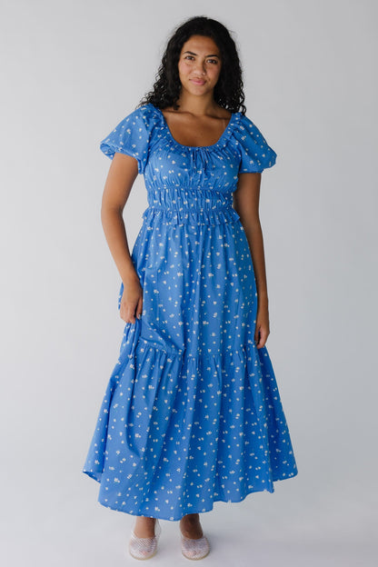 Brass & Roe Jena Midi Dress WOMEN'S DRESS brass & roe Blue XS 