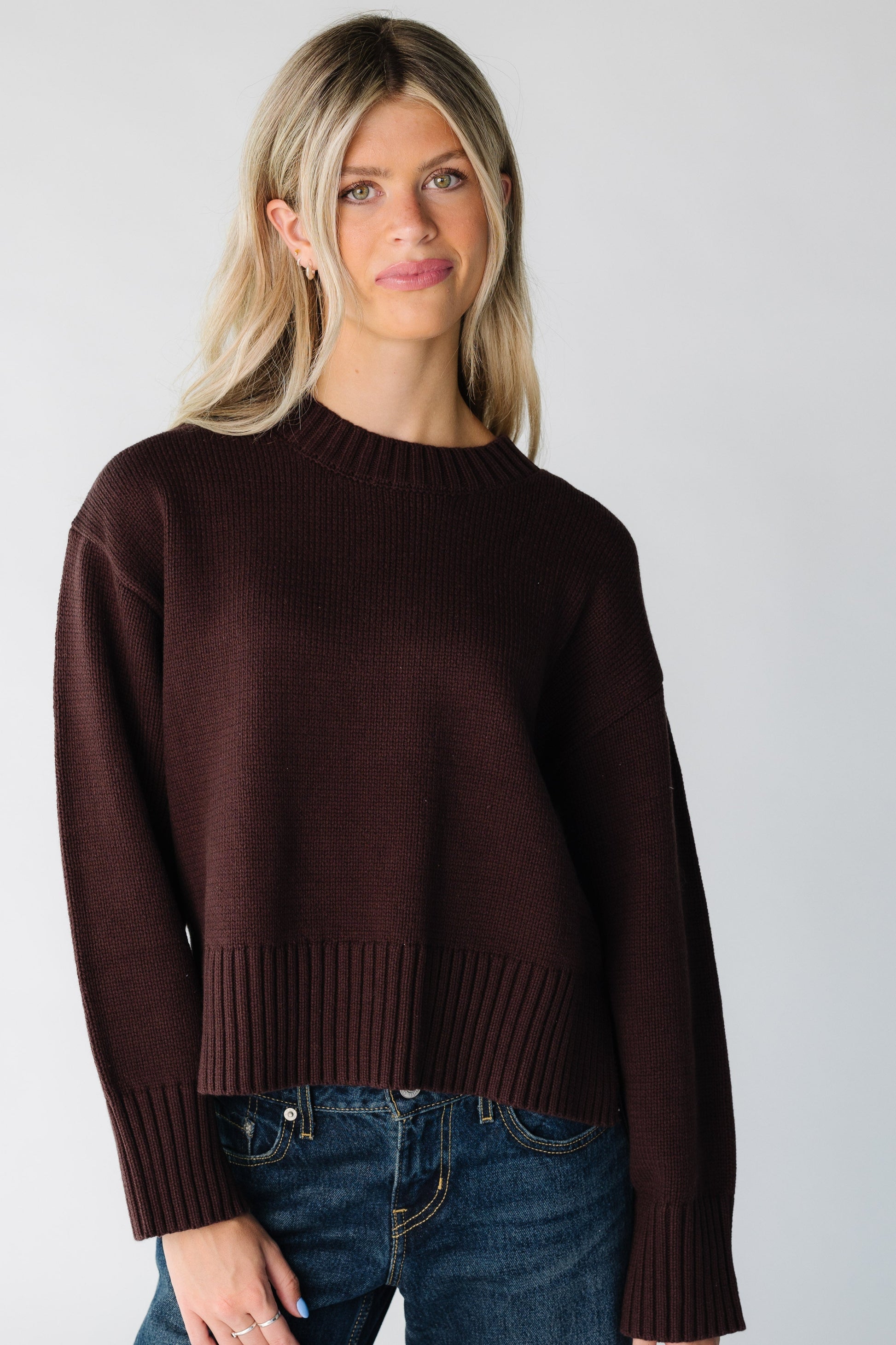 The Charlotte Sweater for women and teen in brown