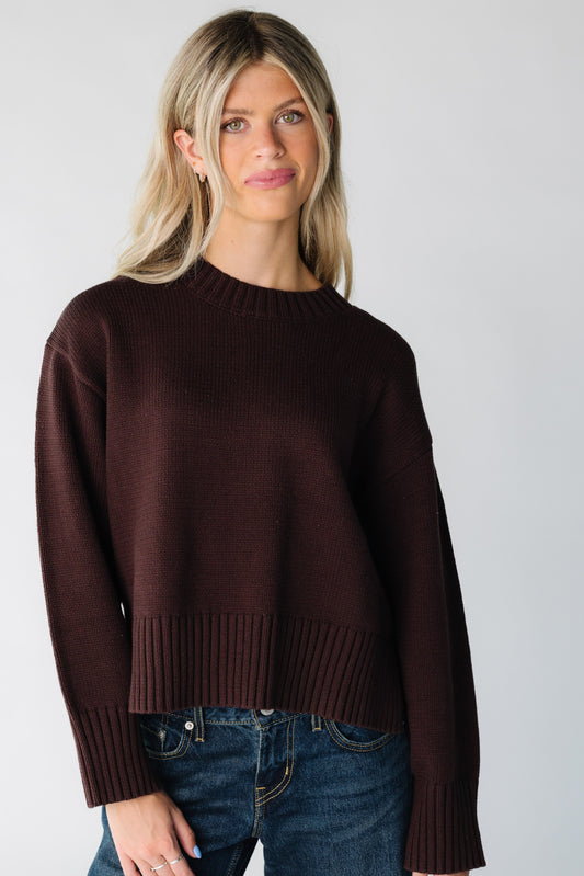 The Charlotte Sweater for women and teen in brown