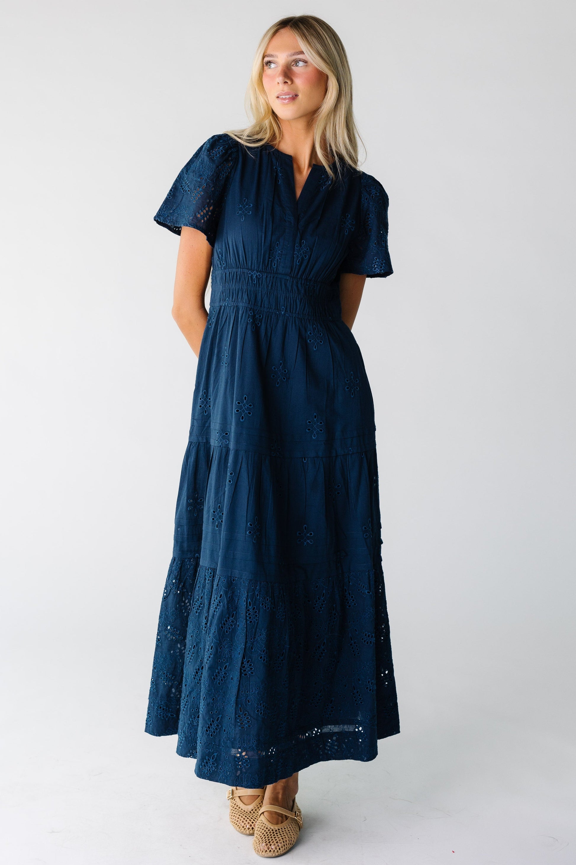 Citrus Eyelet Shae Dress - Blue WOMEN'S DRESS Citrus 