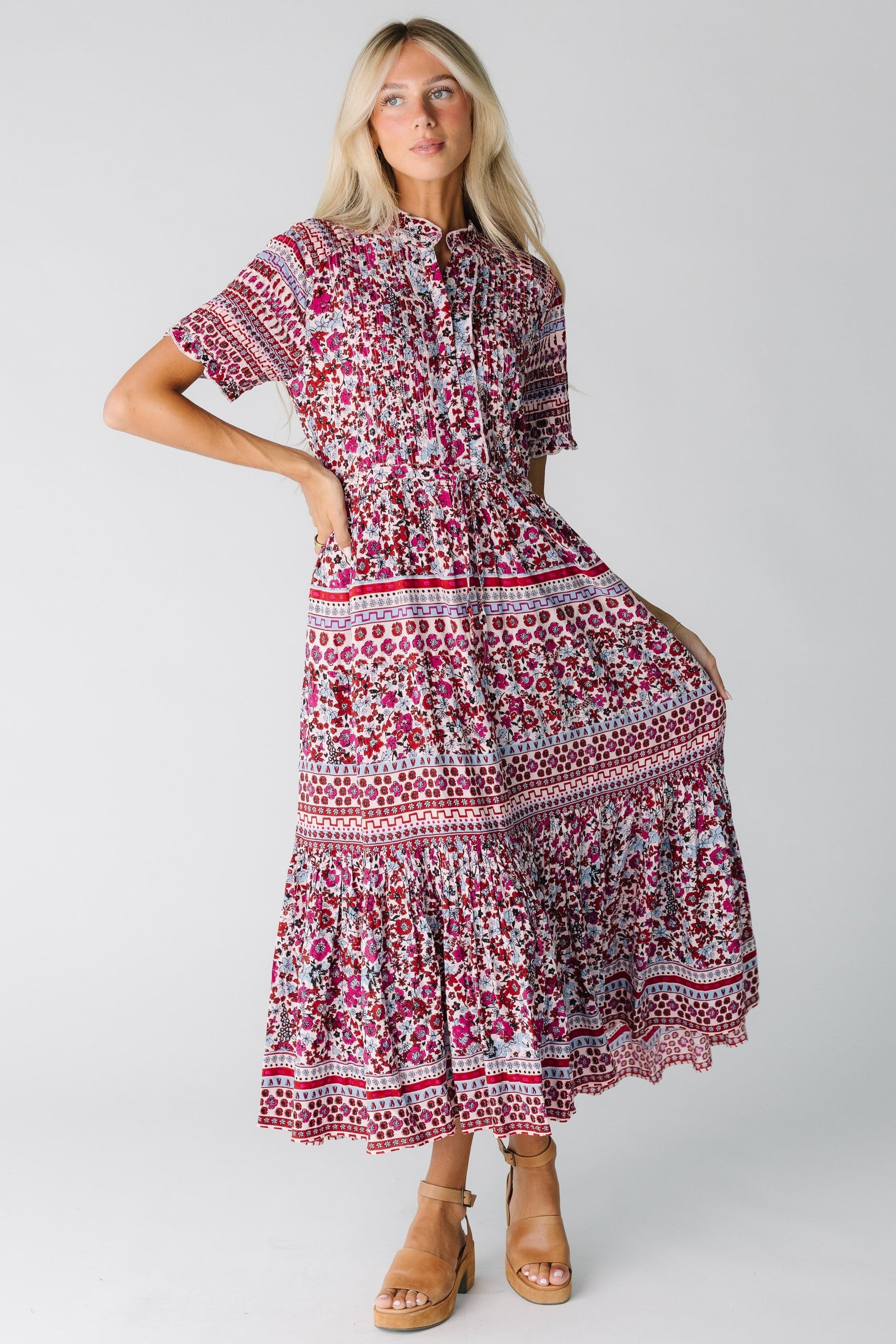 Citrus Pintuck Mix Print Dress WOMEN'S DRESS Citrus 
