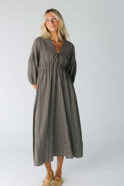 Brass & Roe Gauze Tie Front Dress - Gingham WOMEN'S DRESS brass & roe 