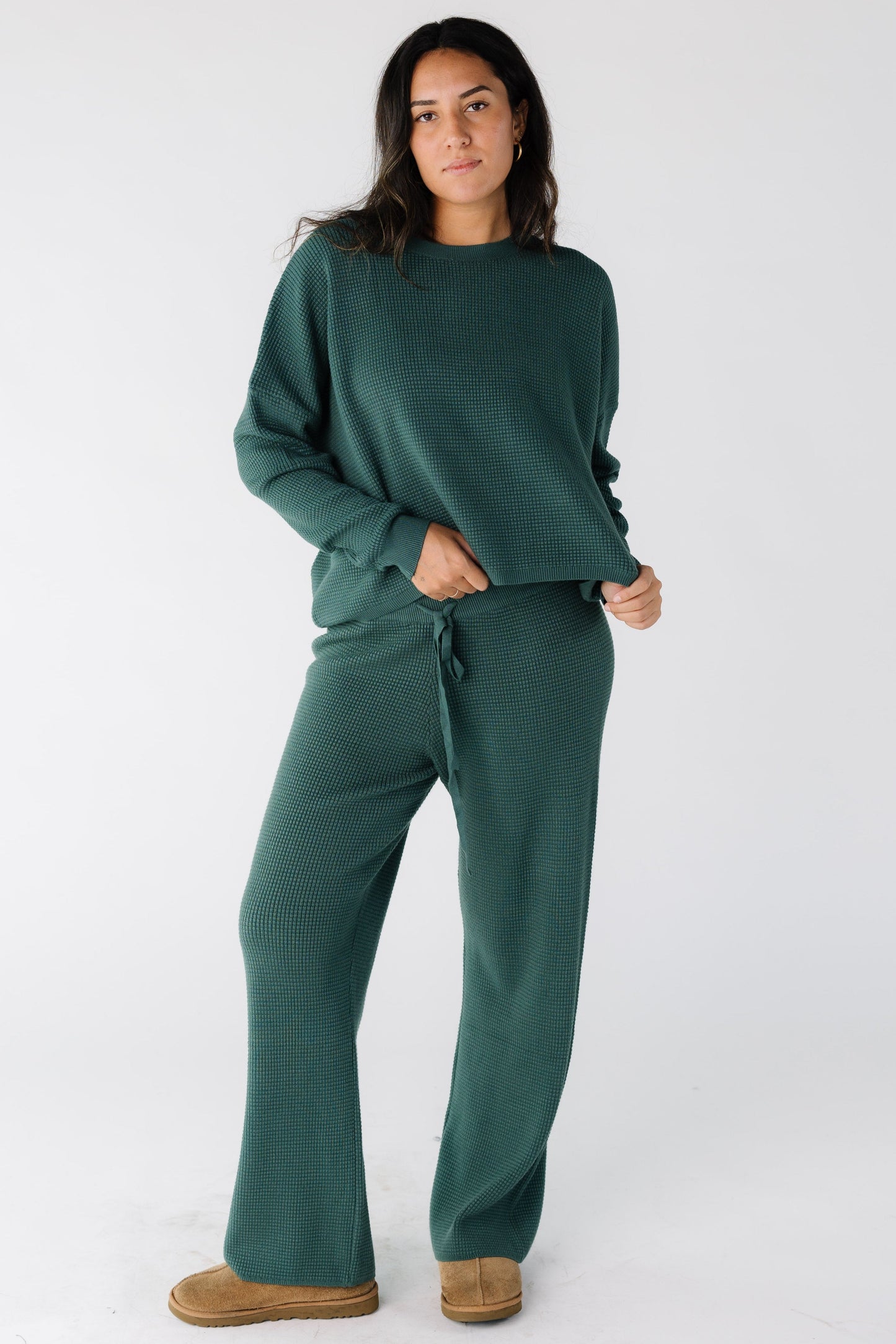Out For Fun Sweater Pant Set Women's Set Tea N Rose Green S 