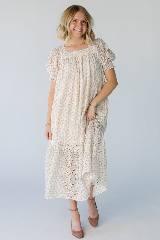 Brass & Roe Montana Eyelet Dress in Ivory