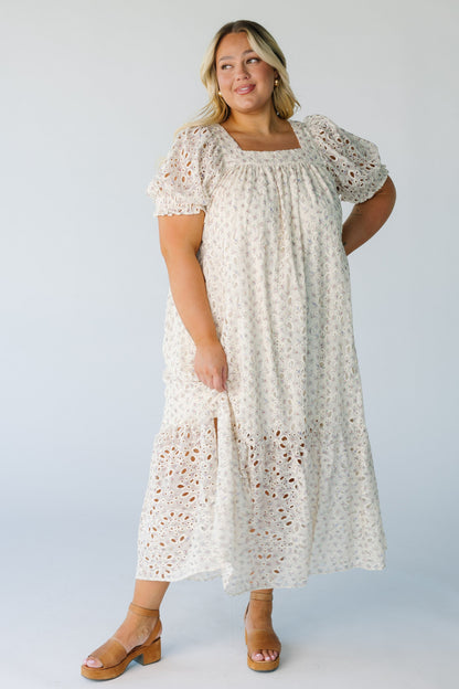 Ivory floral midi in plus size