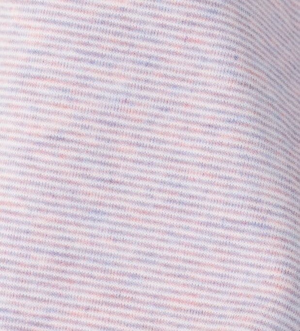 Lavender and pink narrow stripe fabric swatch.