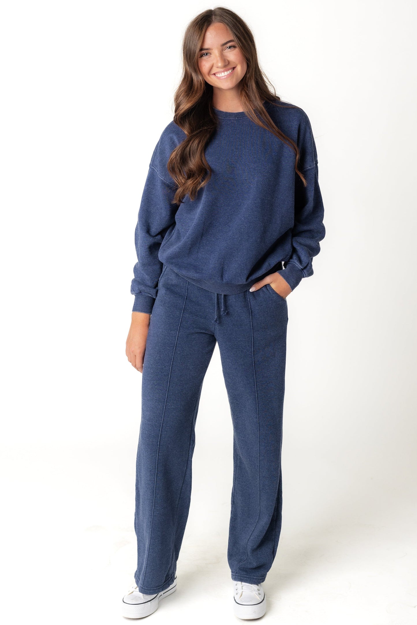 Modest blue sweat set with side pockets