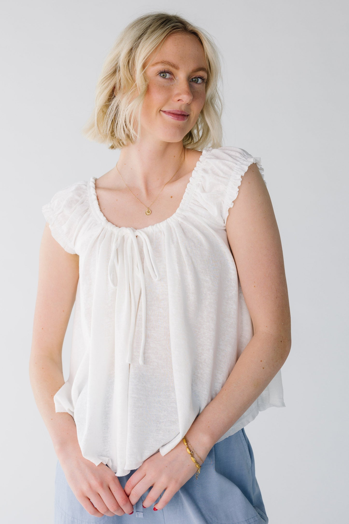 Soft and flowy off white top