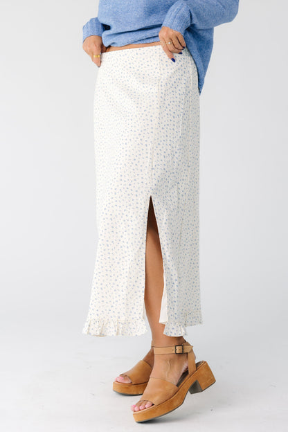 Pansy Floral Skirt for women and teens in cream floral print