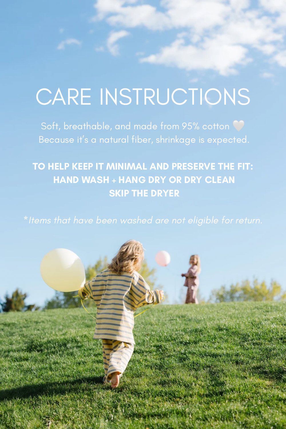 Laundry and care instructions for the Cutie Everyday Cotton Ribbed Lounge Set.