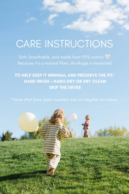 Laundry and care instructions for the Cutie Everyday Cotton Ribbed Lounge Set.