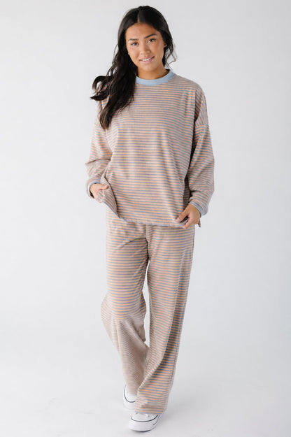 Cutie Everyday Stripe Set - Classic Knit Women's Set brass & roe Cream/Blue/Pink XS 