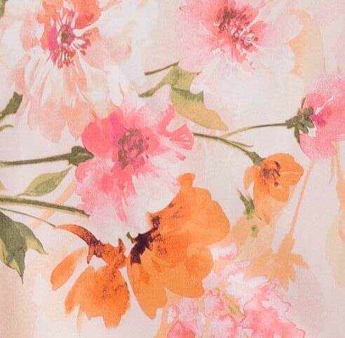 Pink floral fabric swatch