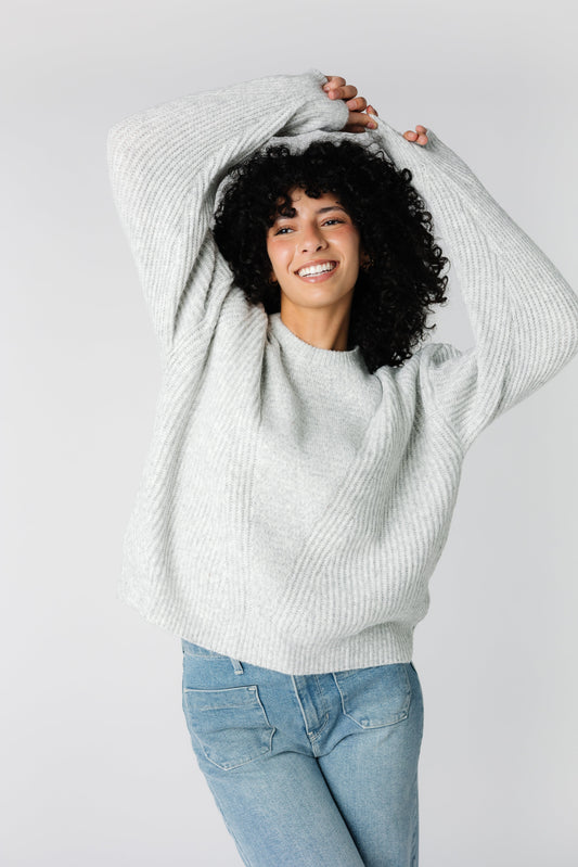 Soft oversized sweater in light grey