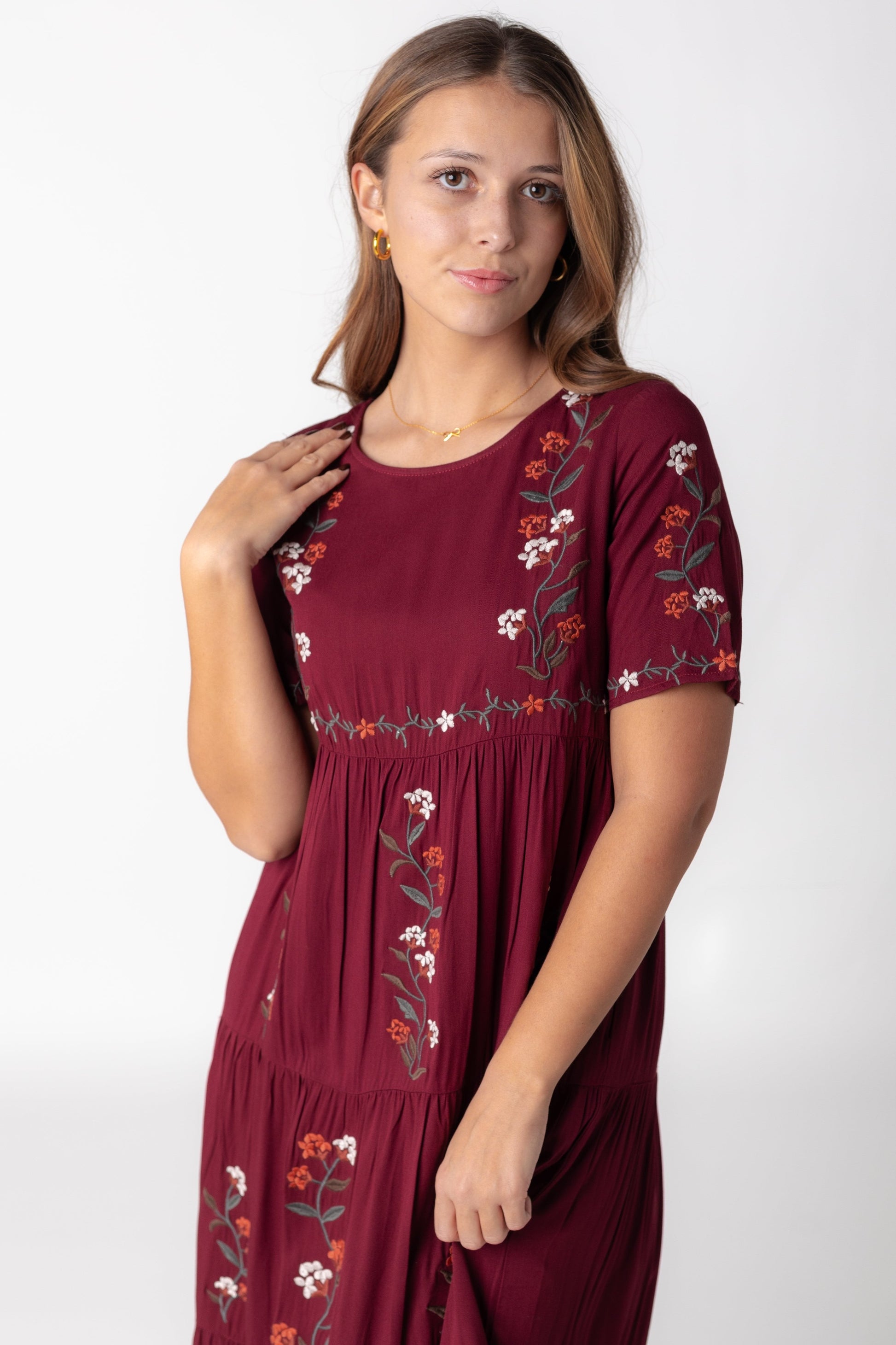 Cathy Embroidered Pocket Dress - Fall WOMEN'S DRESS Tea N Rose 