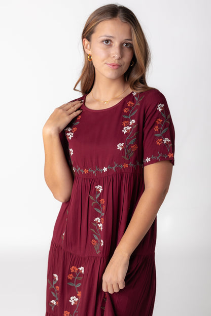 Cathy Embroidered Pocket Dress - Fall WOMEN'S DRESS Tea N Rose 