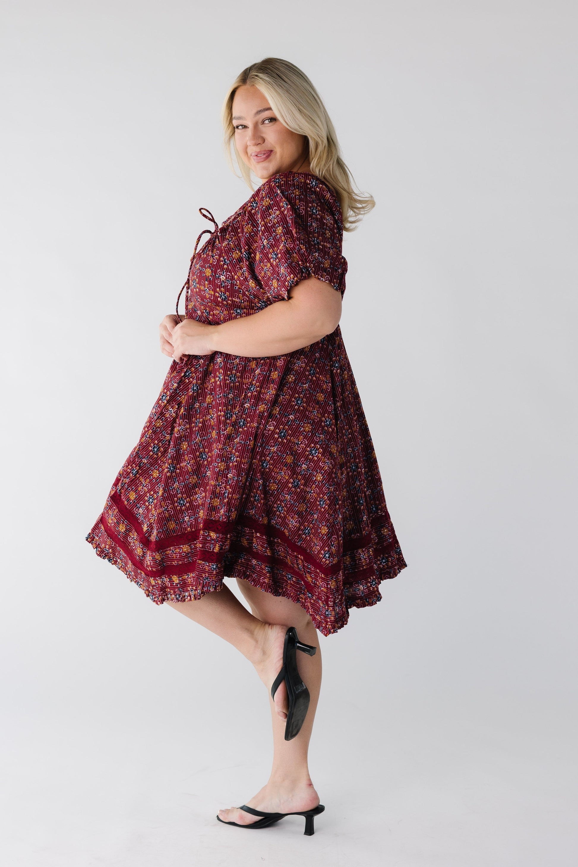 Citrus Lyon Knee Dress Blue/Green Print / XS *FINAL SALE* Citrus Lyon Knee Dress Blue/Green Print / XS *FINAL SALE*