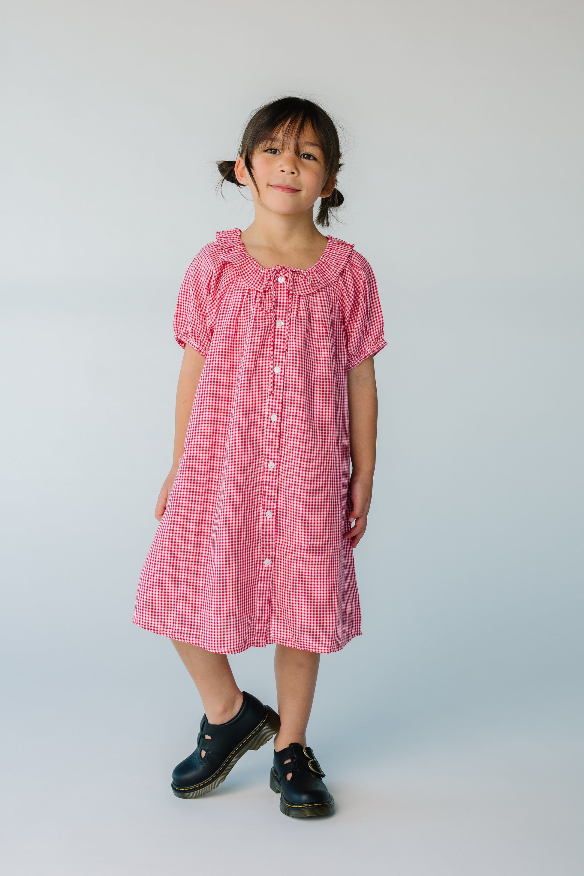 Citrus Collar Gingham Girl's Dress GIRL'S DRESS Citrus 