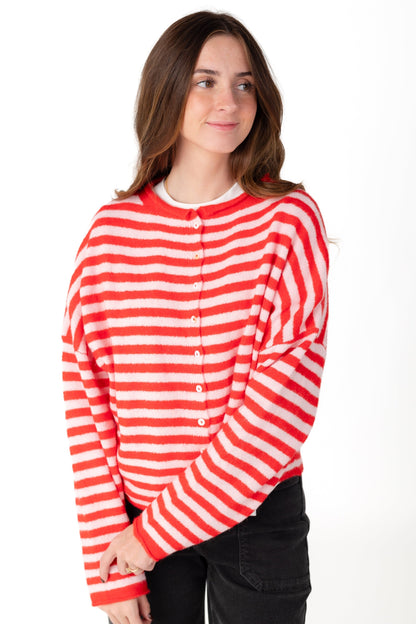 Aria Soft Stripe Cardigan WOMEN'S CARDIGAN Things Between 