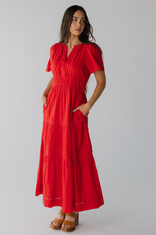 The Citrus Shae Dress in red 