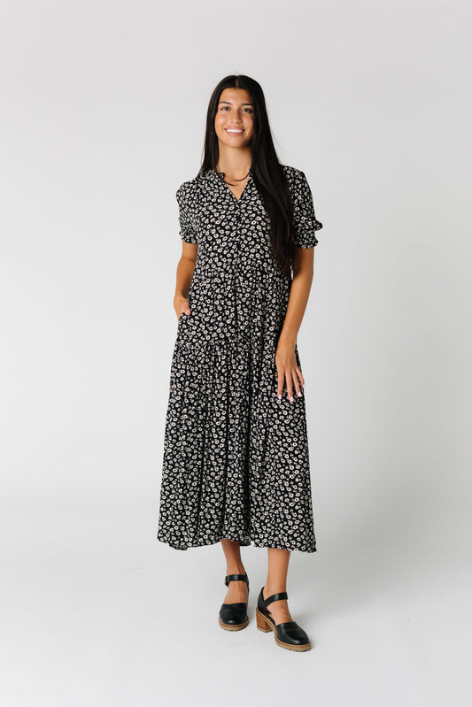 Brass and Roe modest print midi dress