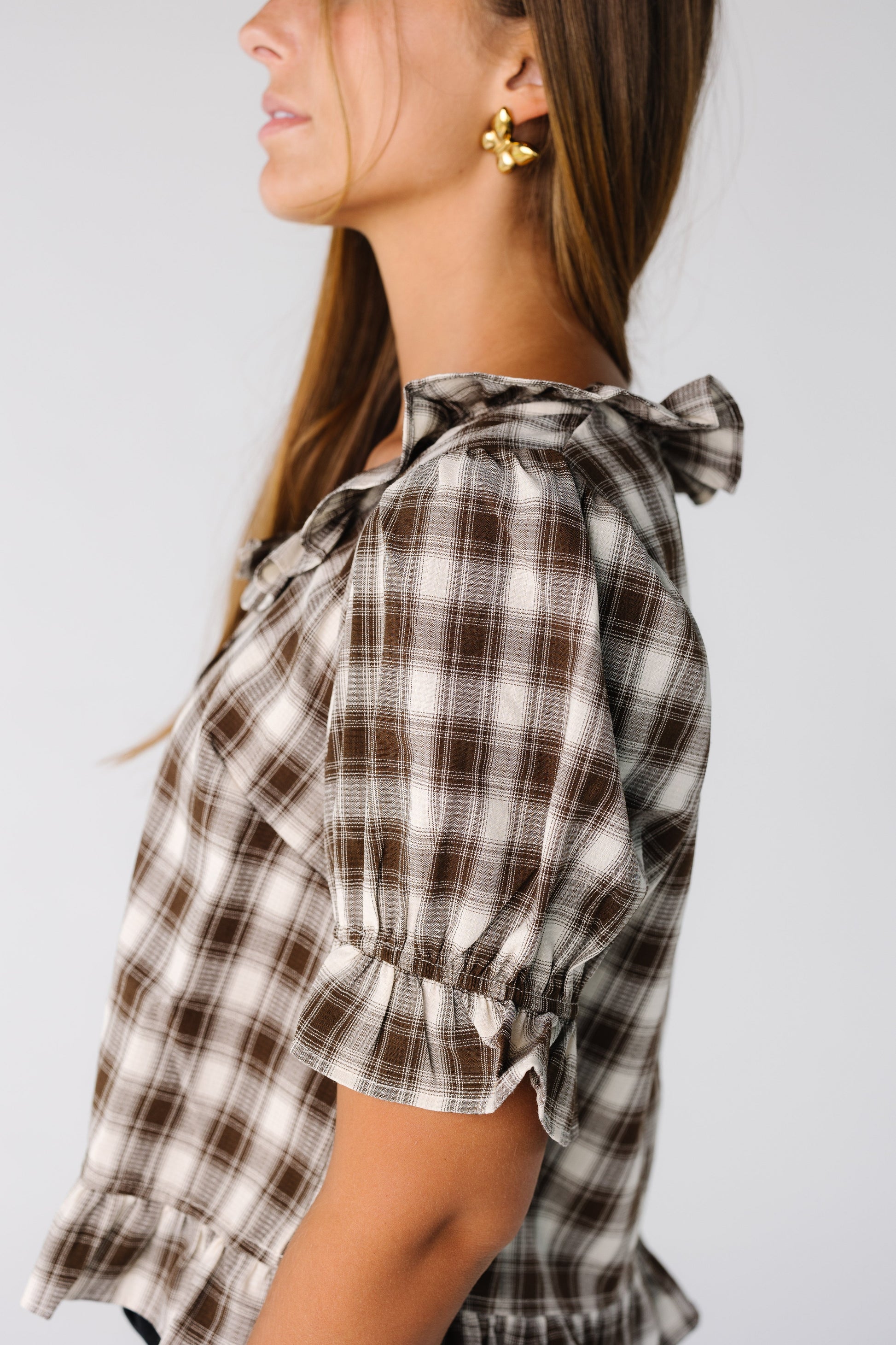 Checker Blouse WOMEN'S TOP Things Between 