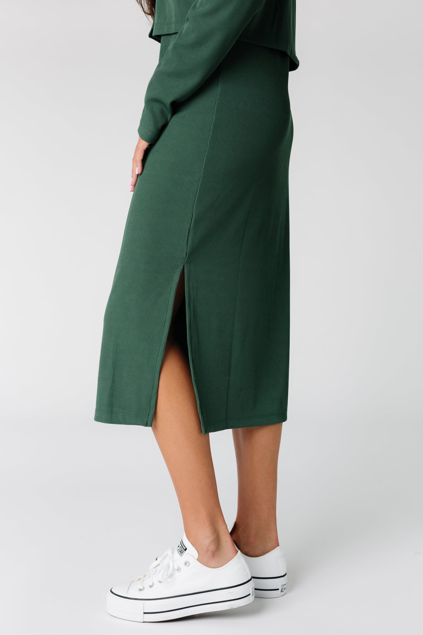 Green Gemini sweater dress with size slit