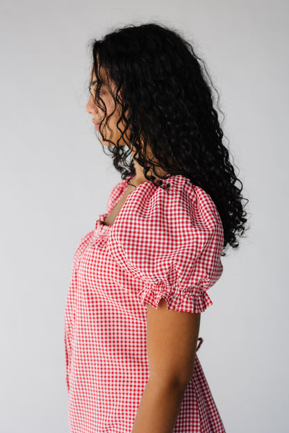 Margo Gingham Puff Sleeve Maxi Dress WOMEN'S DRESS Things Between 