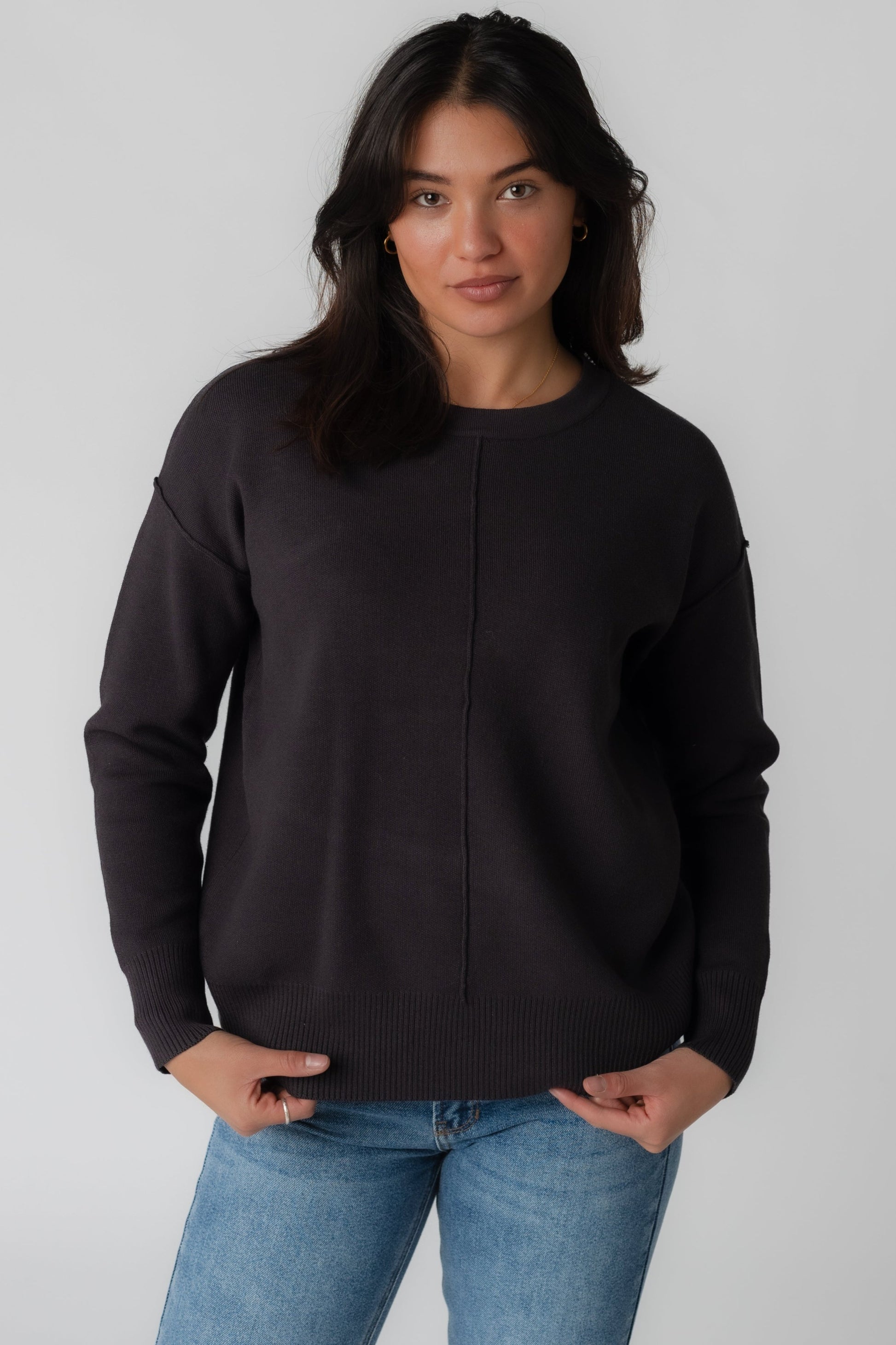 Modest charcoal Sky High long sleeve sweater