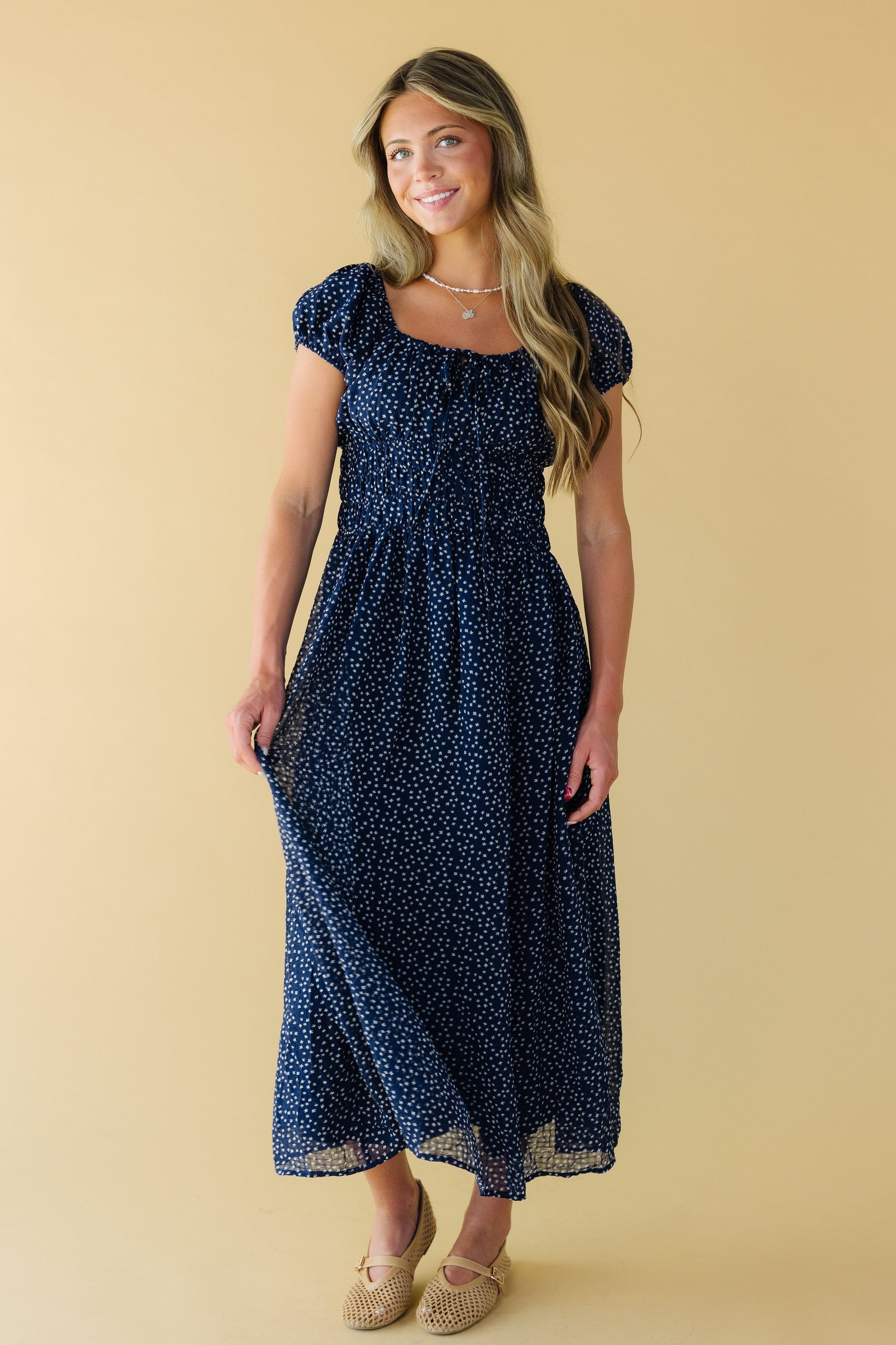 Starry Night Ditsy Chiffon Dress WOMEN'S DRESS Things Between Midnight S 