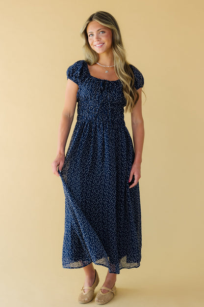 Starry Night Ditsy Chiffon Dress WOMEN'S DRESS Things Between Midnight S 