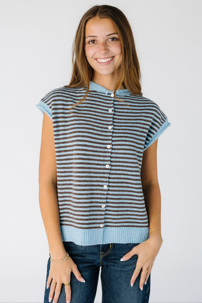 Stay With Me Sweater Vest in light blue for women and teens.