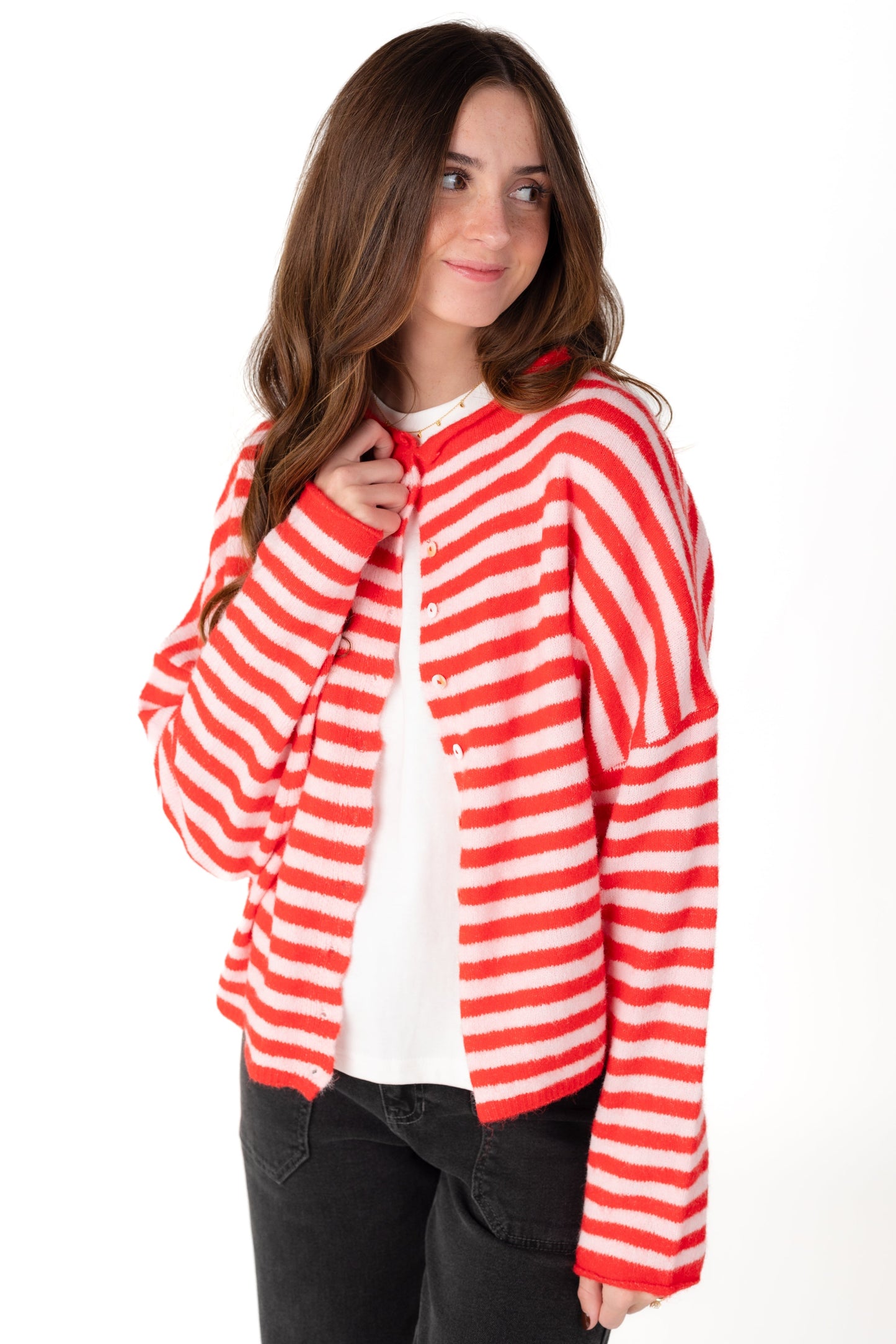 Aria Soft Stripe Cardigan WOMEN'S CARDIGAN Things Between 